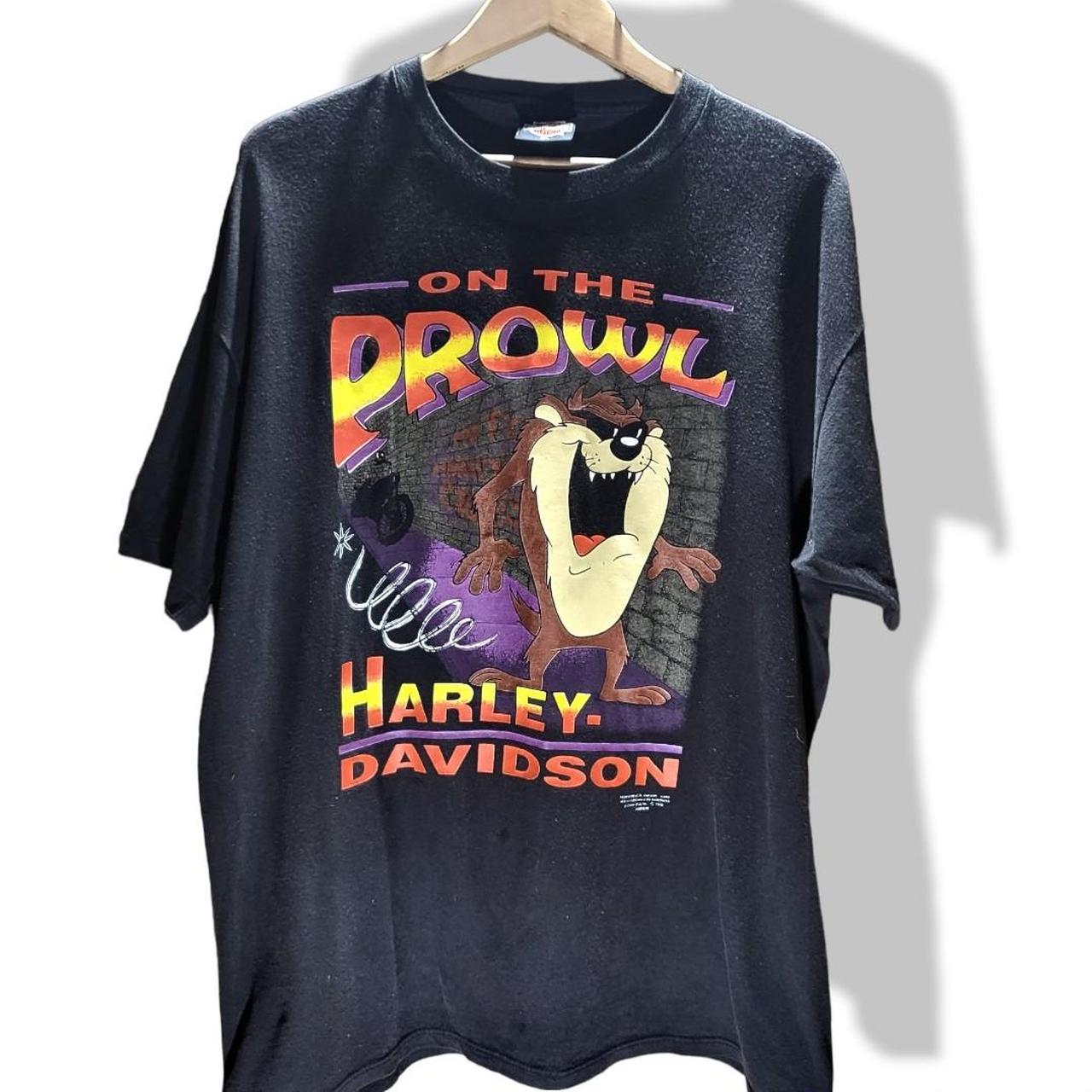 Vintage 1992 Tasmanian devil Harley Davidson tee... - Depop