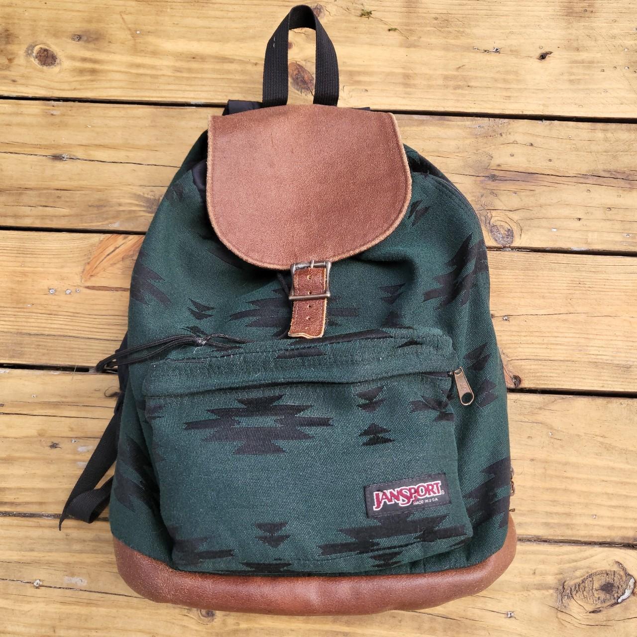 vintage U.S.A. made Jansport leather bottom... - Depop