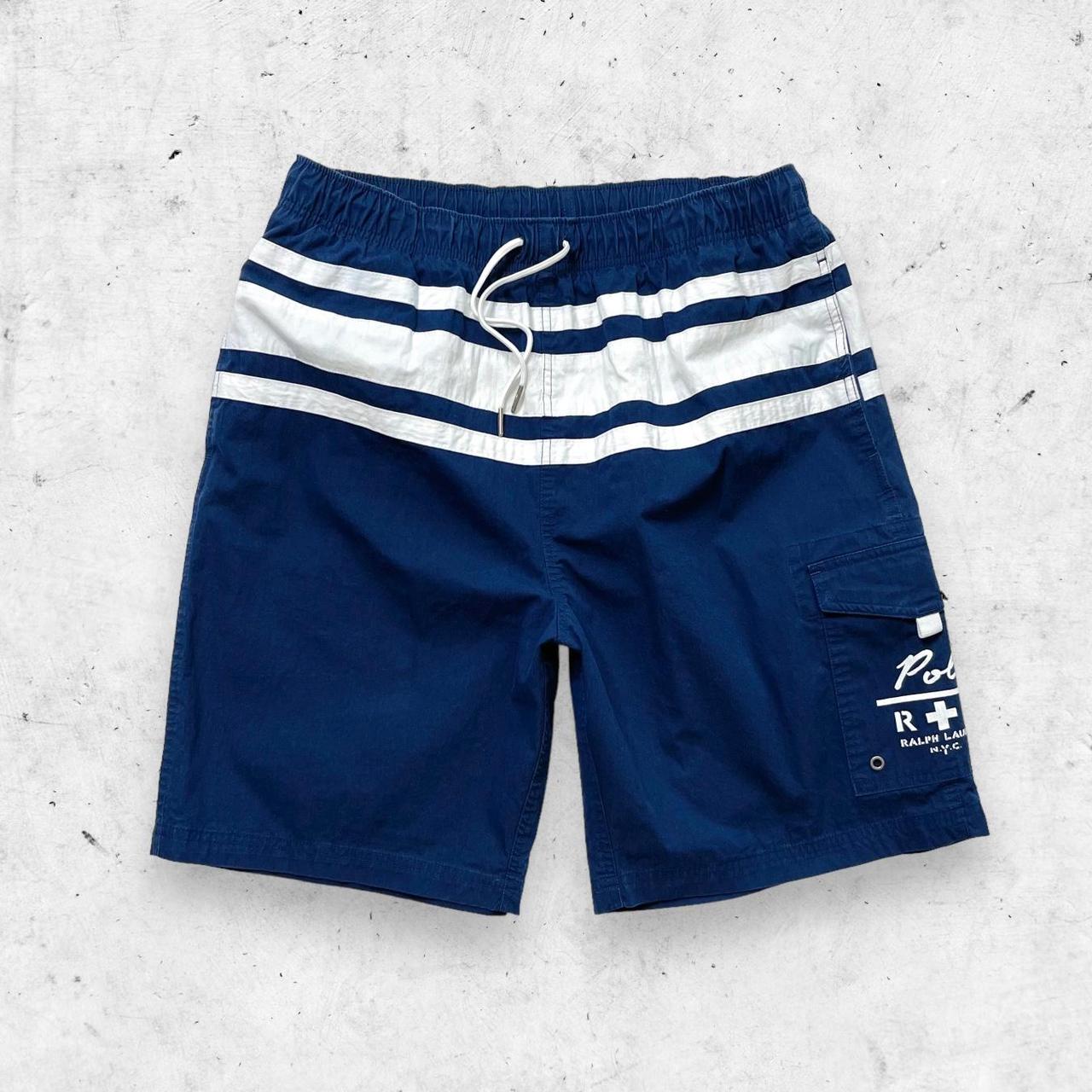 Polo Ralph Lauren Men's Blue and White Swimbriefsshorts Depop