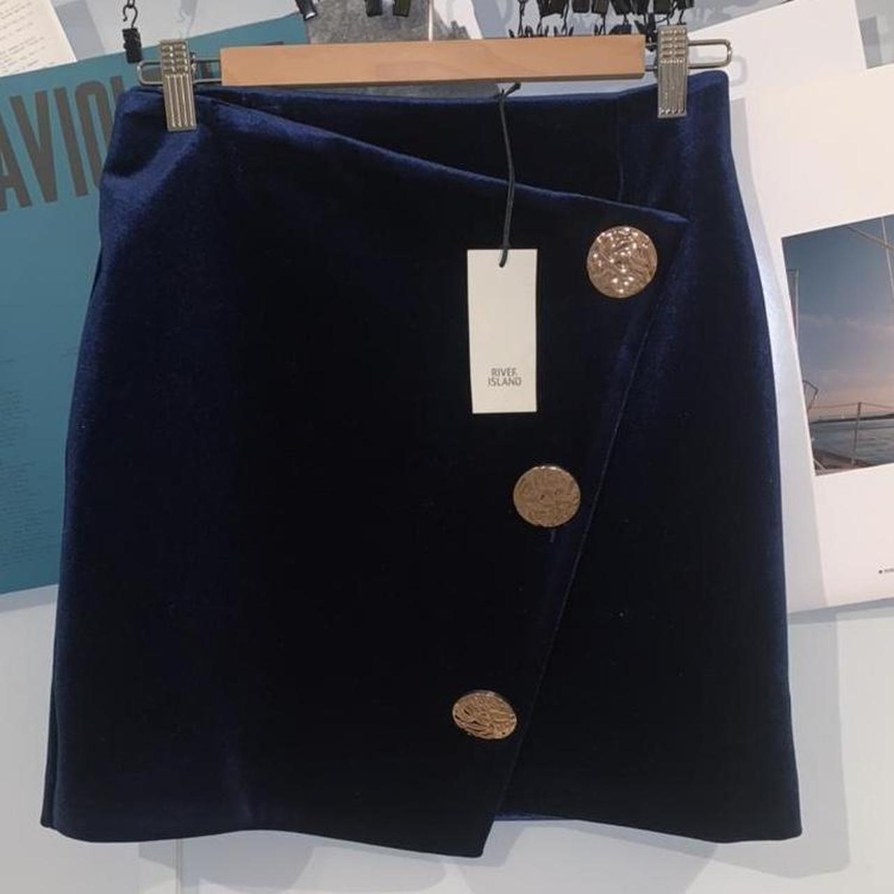 Blue velvet 2024 skirt river island