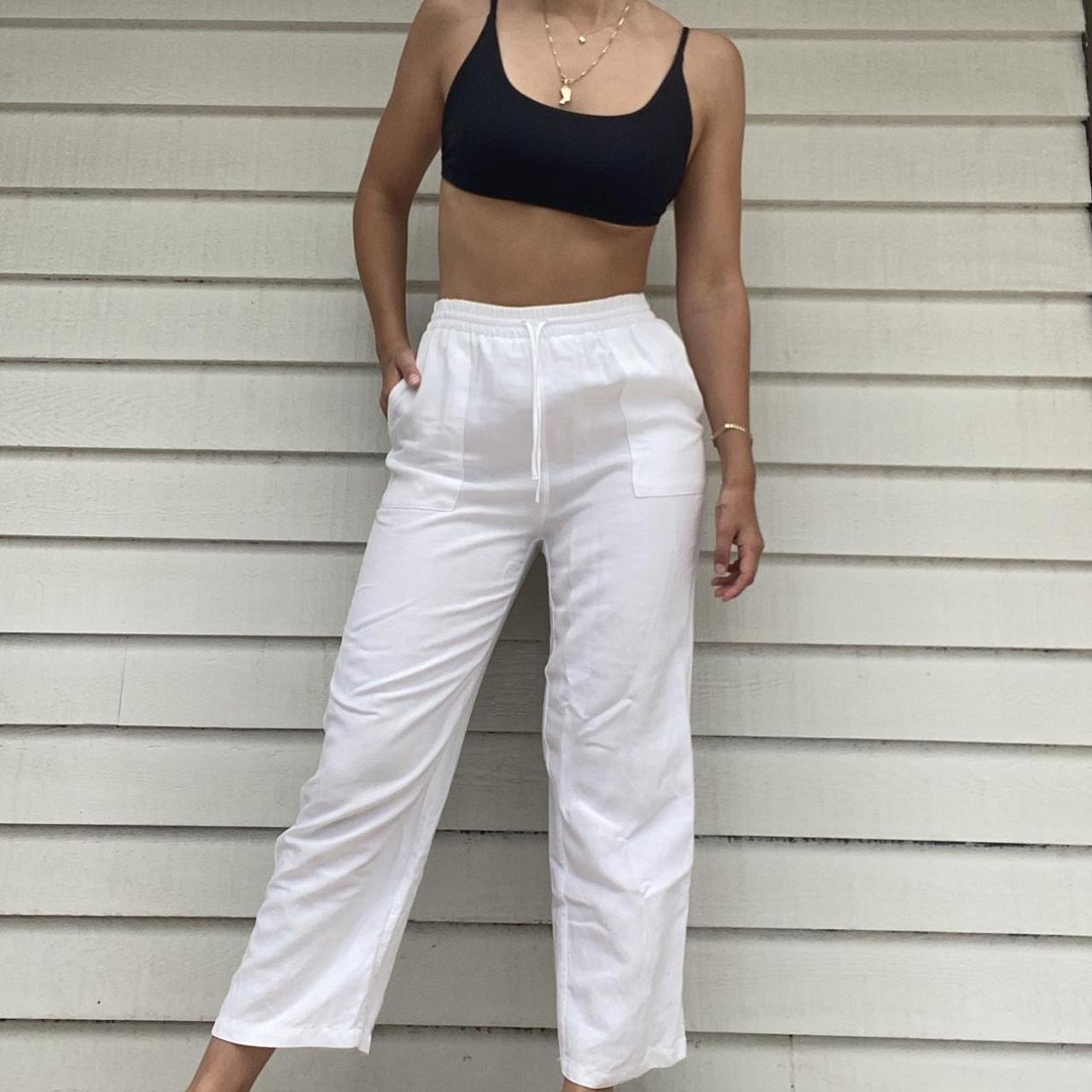 Kookai White linen pants - SHORELINE VISTA PANTS -... - Depop