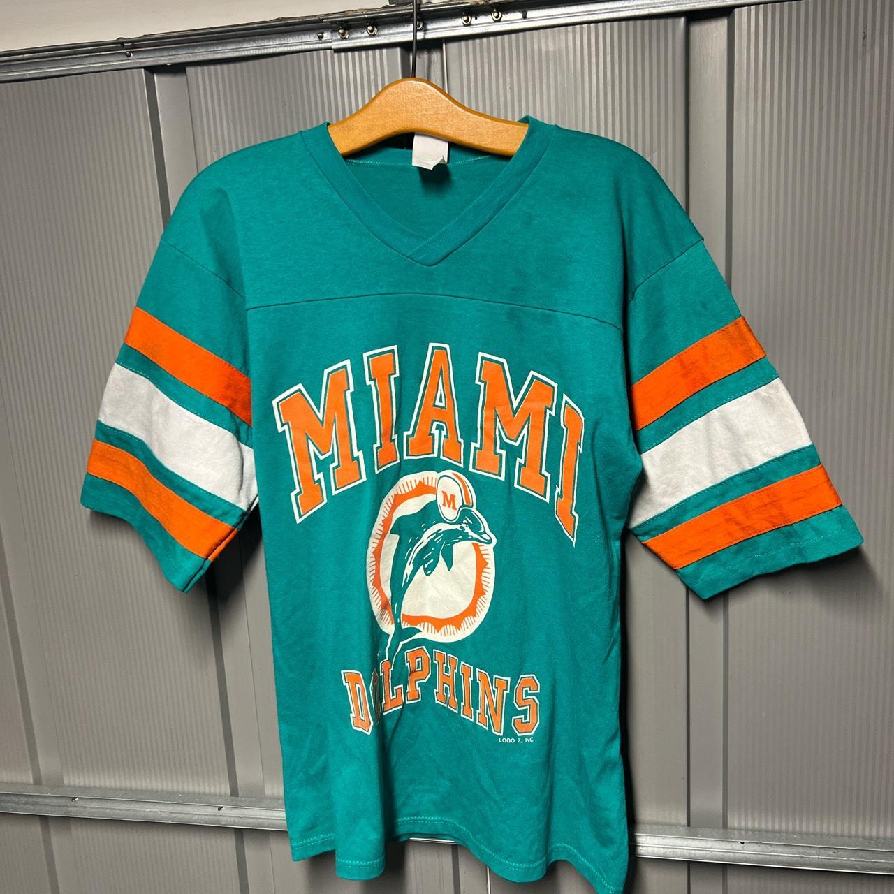 Vintage 90s Miami Dolphin Tee In Great Condition Depop