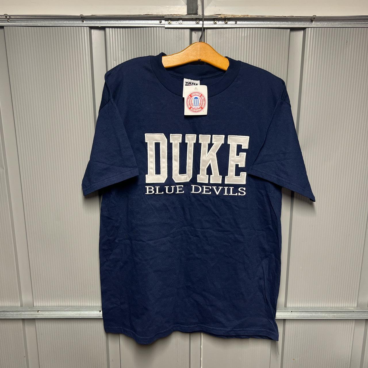 Duke Men's Navy and White T-shirt | Depop