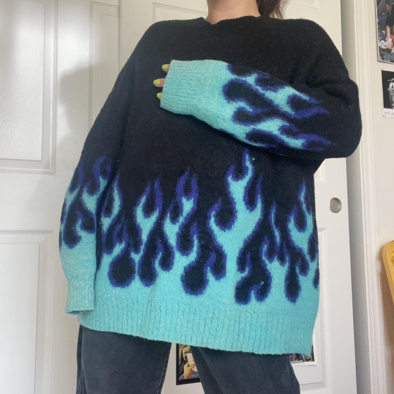 Blue fire outlet sweater