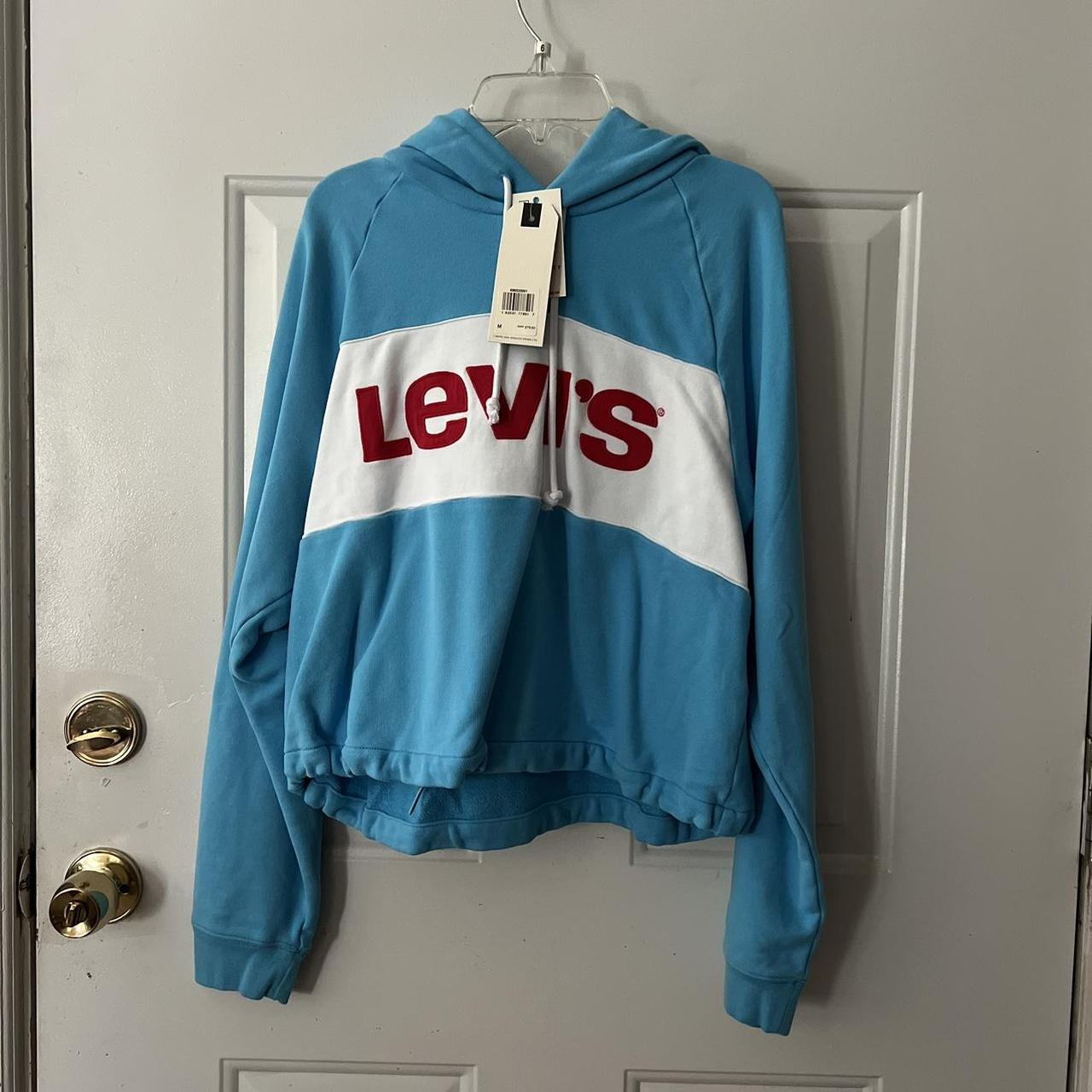 Levi's green white and blue colorblock sweatshirt hotsell