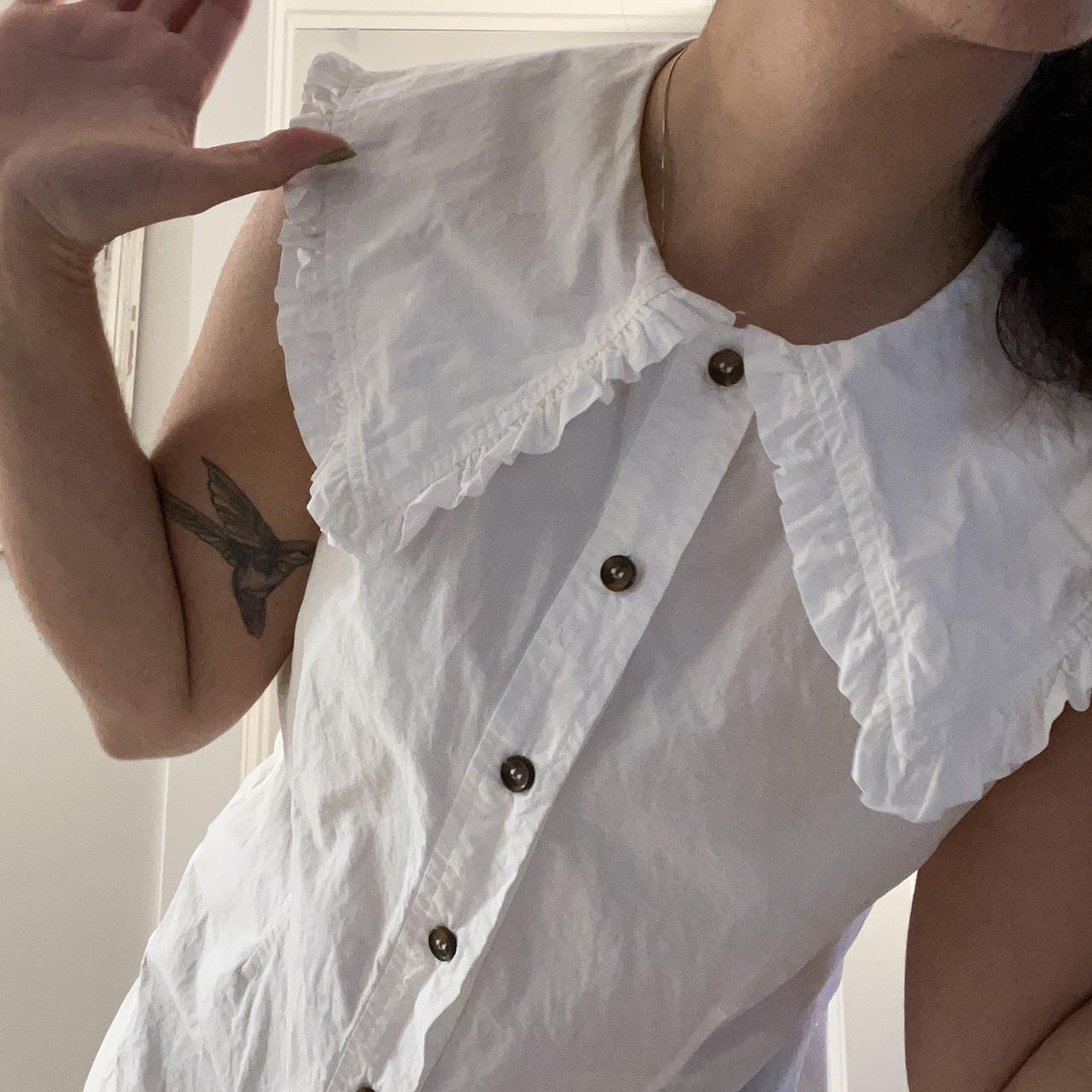 Ganni Women's White Blouse