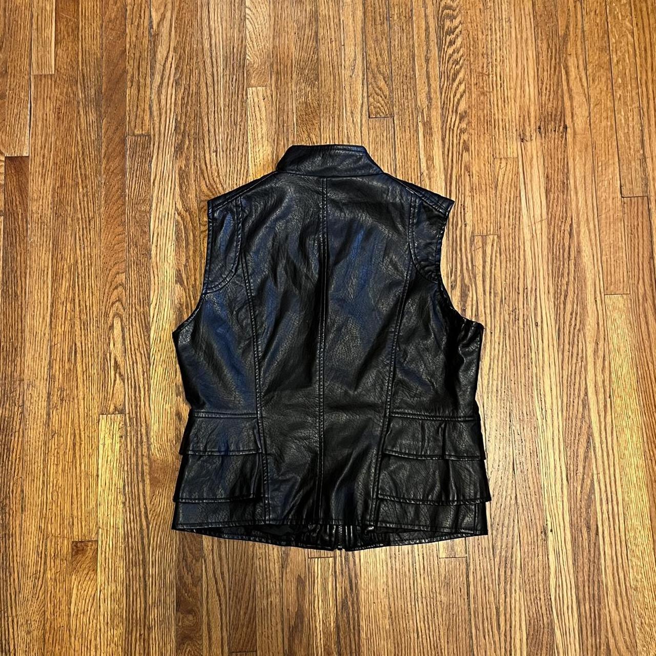 Adorable faux leather zip up vest I’m very good... - Depop