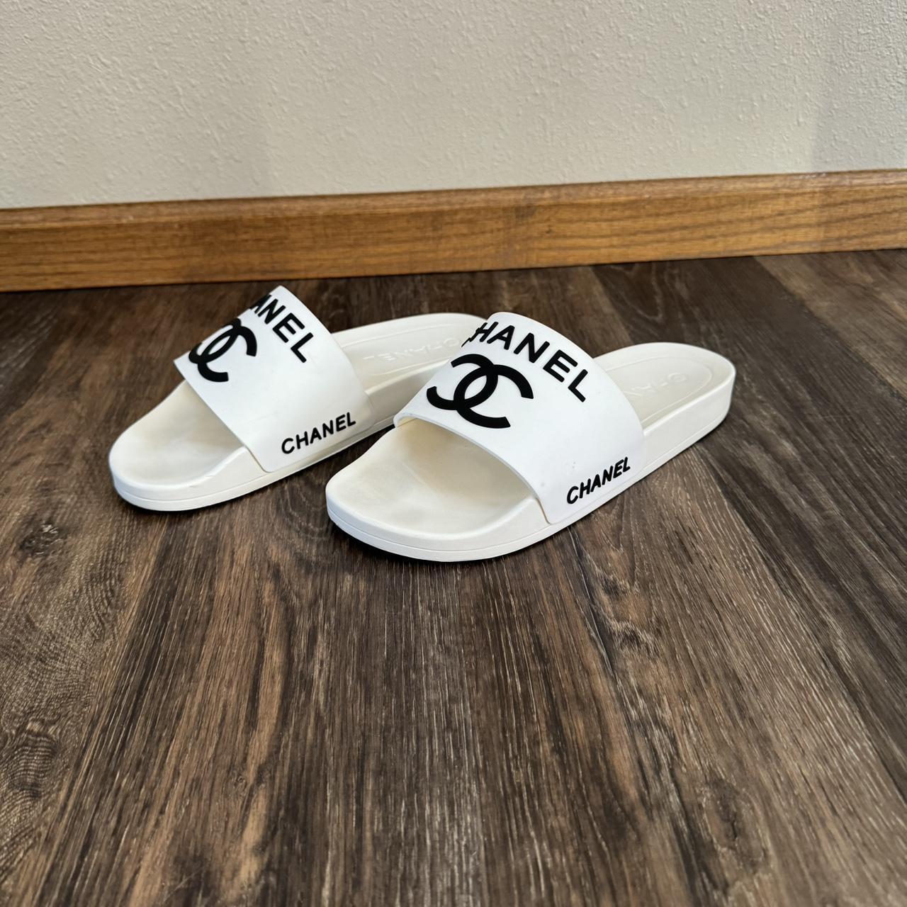 Chanel slides rubber cheap