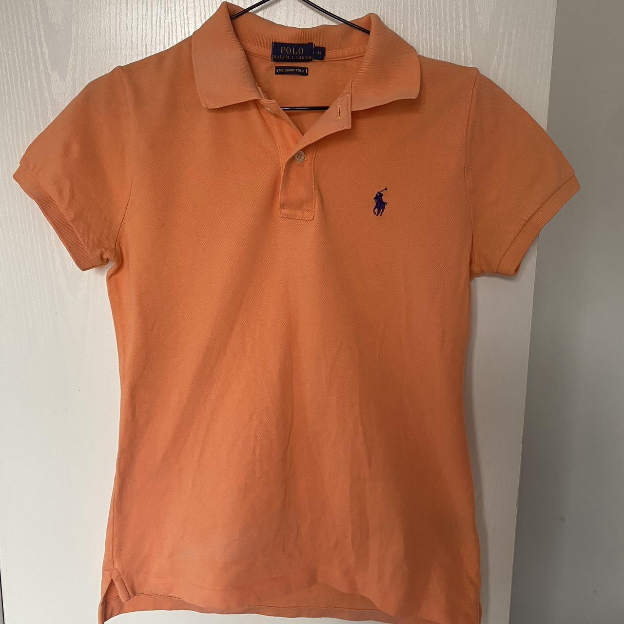 Polo Ralph Lauren orange polo top, “skinny fit”.... - Depop