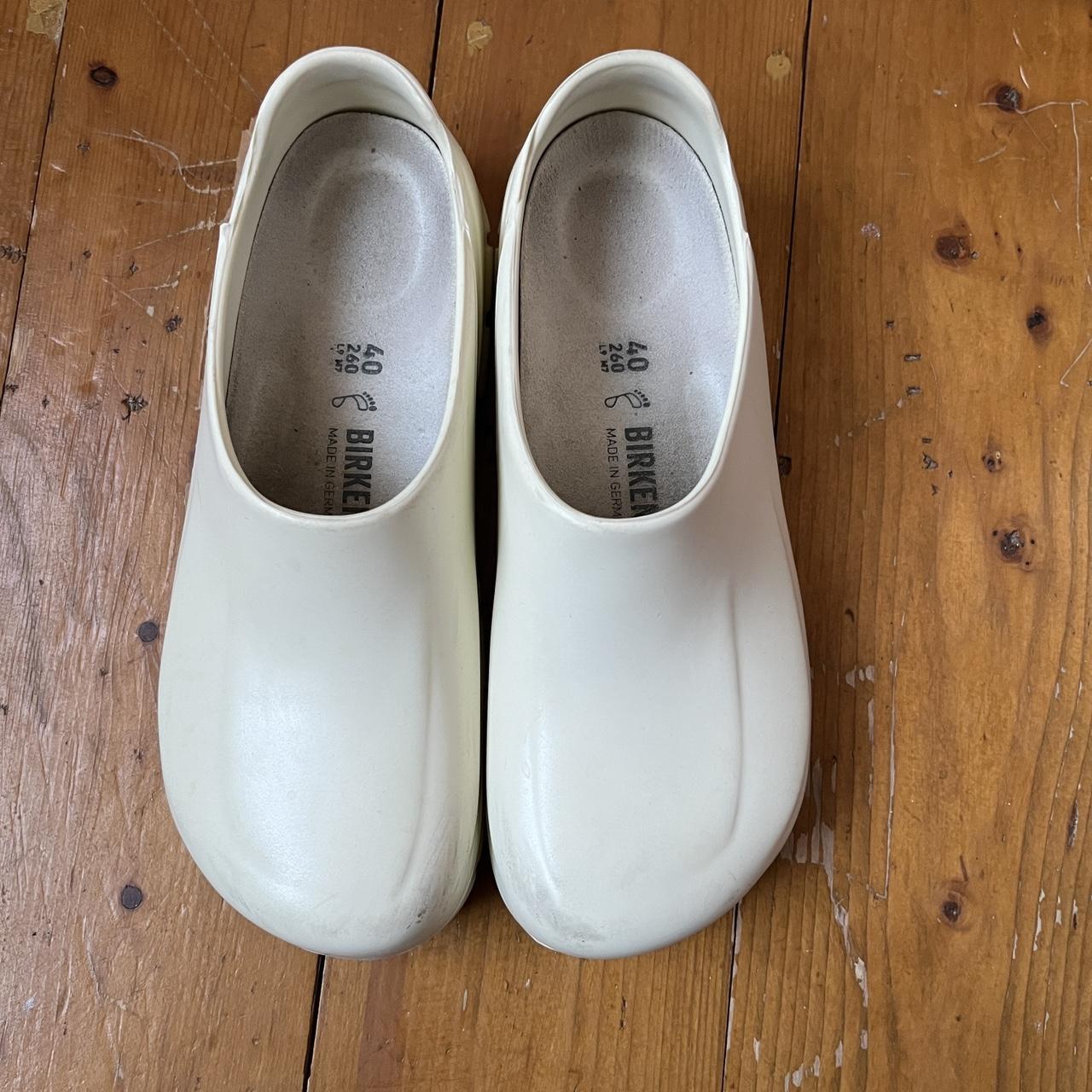 Birkenstock A630 slip on clog in white. Hardly worn | Depop