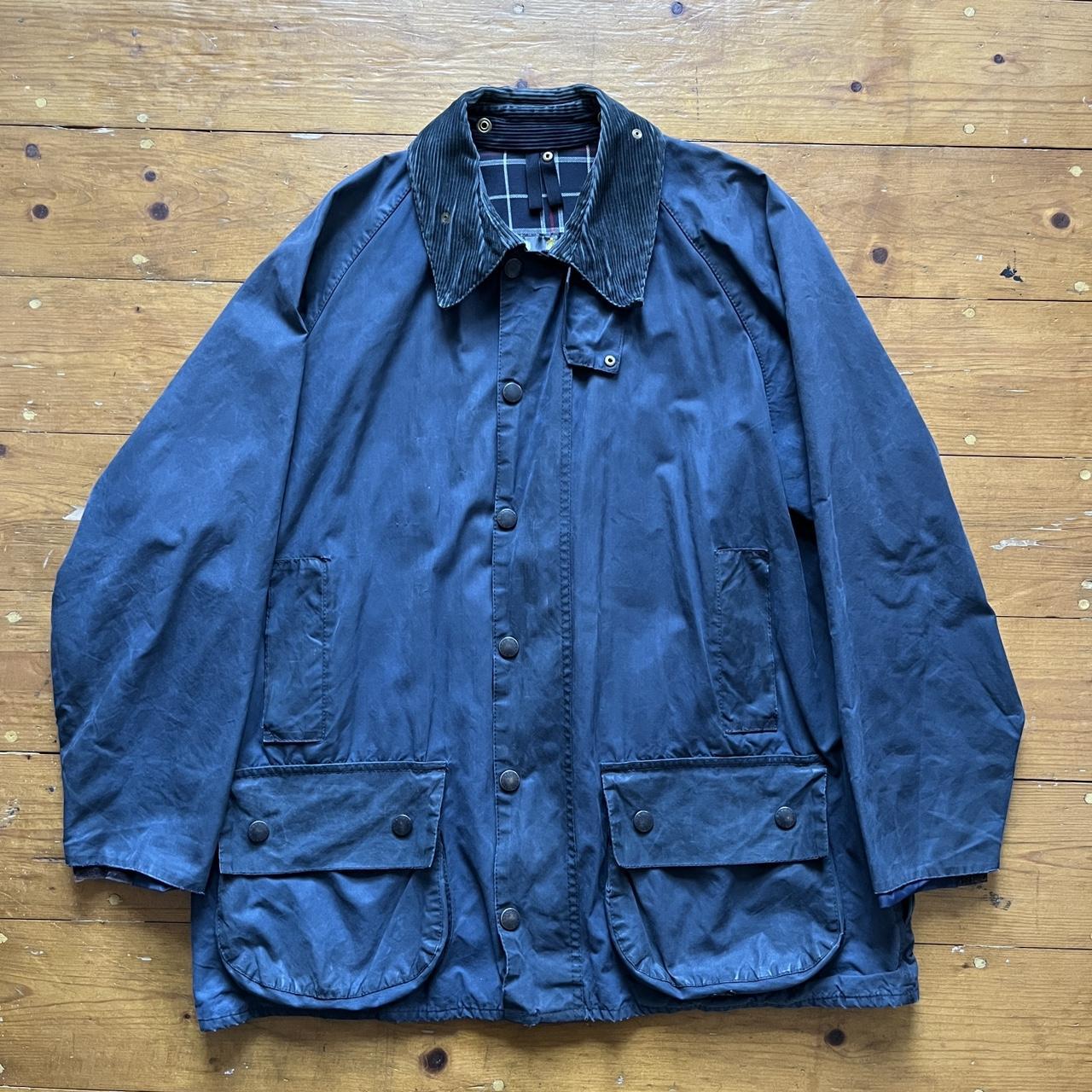 Barbour Beaufort Wax jacket in Navy from 2000. Good... - Depop