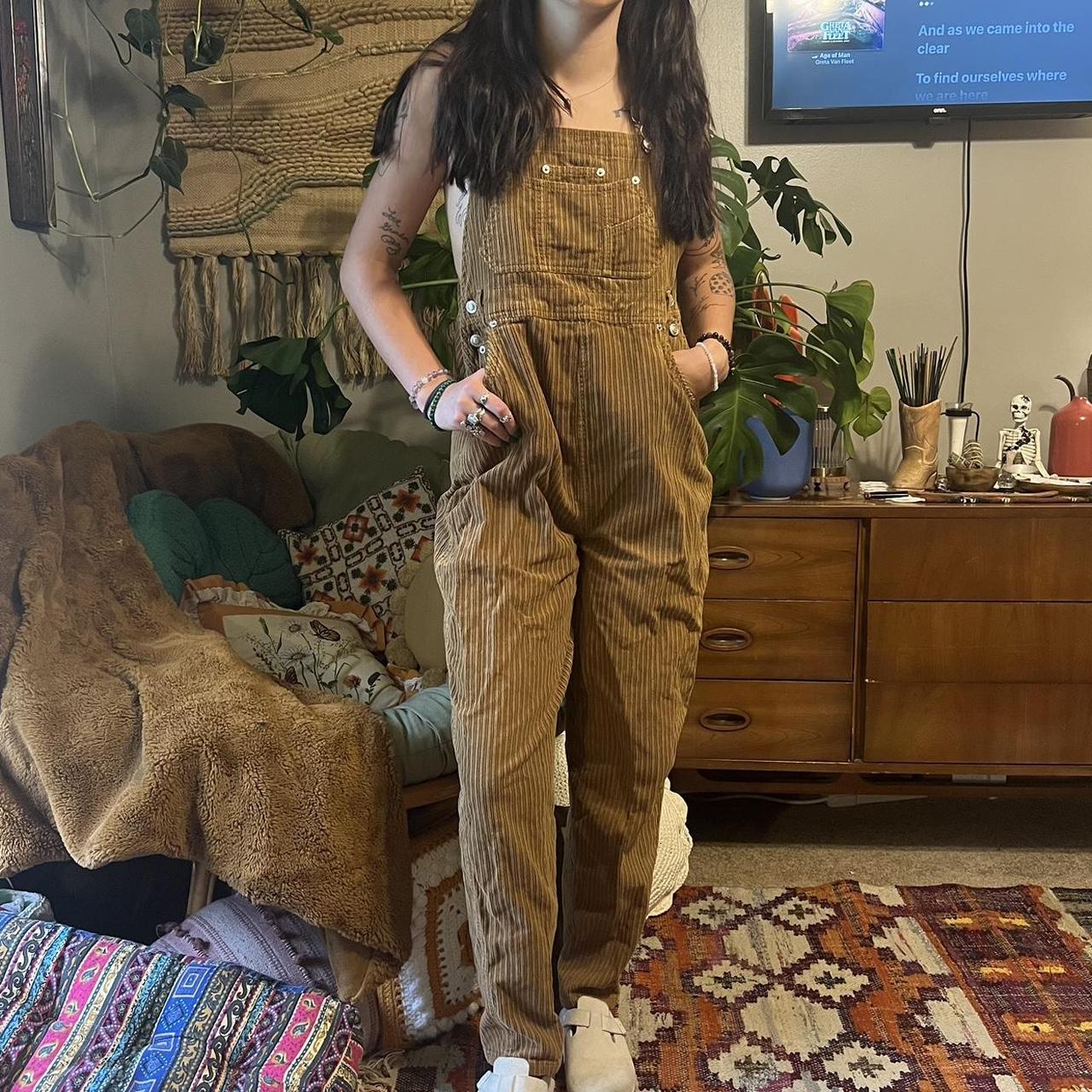 Vintage 90s Brown Corduroy Overalls super cool... Depop