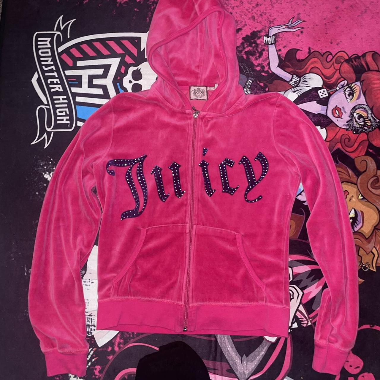 y2k juicy couture zip up hoodie with bling logo💜 In... - Depop