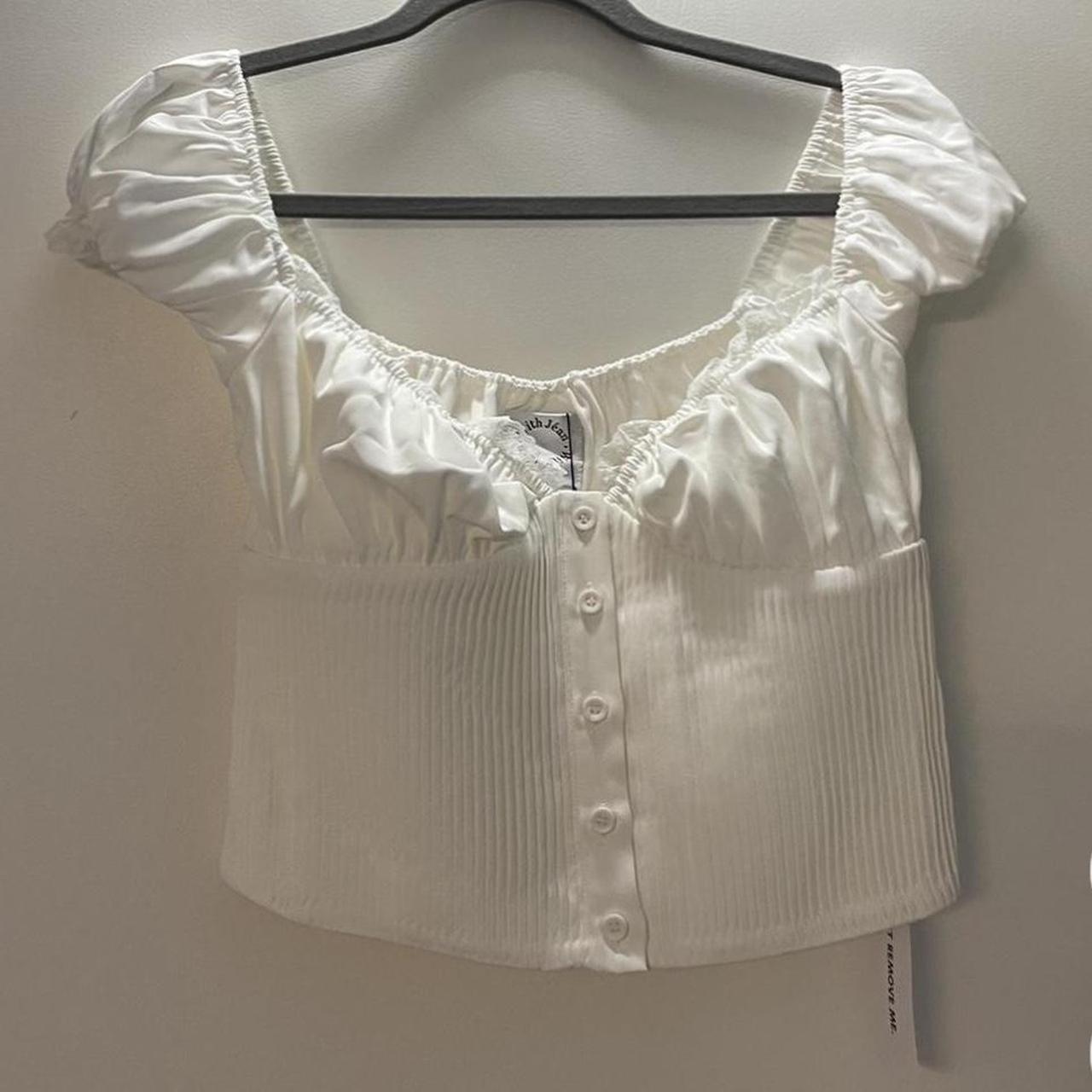 Beautiful With Jean Remo Top Size M White Lace... Depop