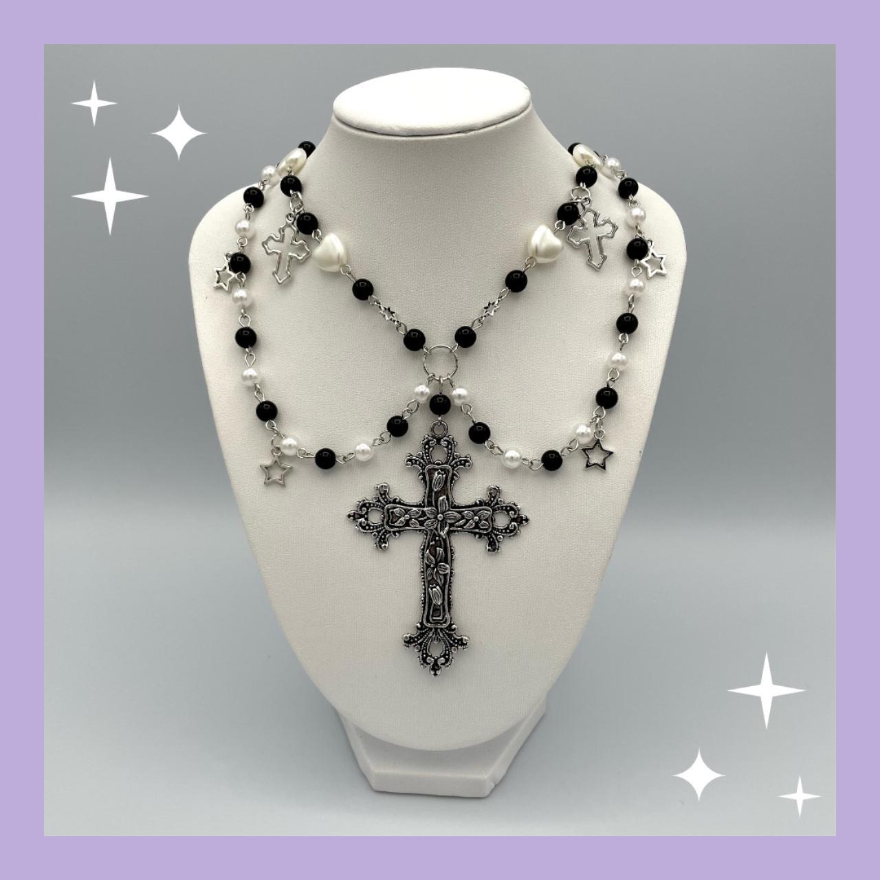 Vampire Rockstar Necklace! - Gothic Victorian Cross... - Depop