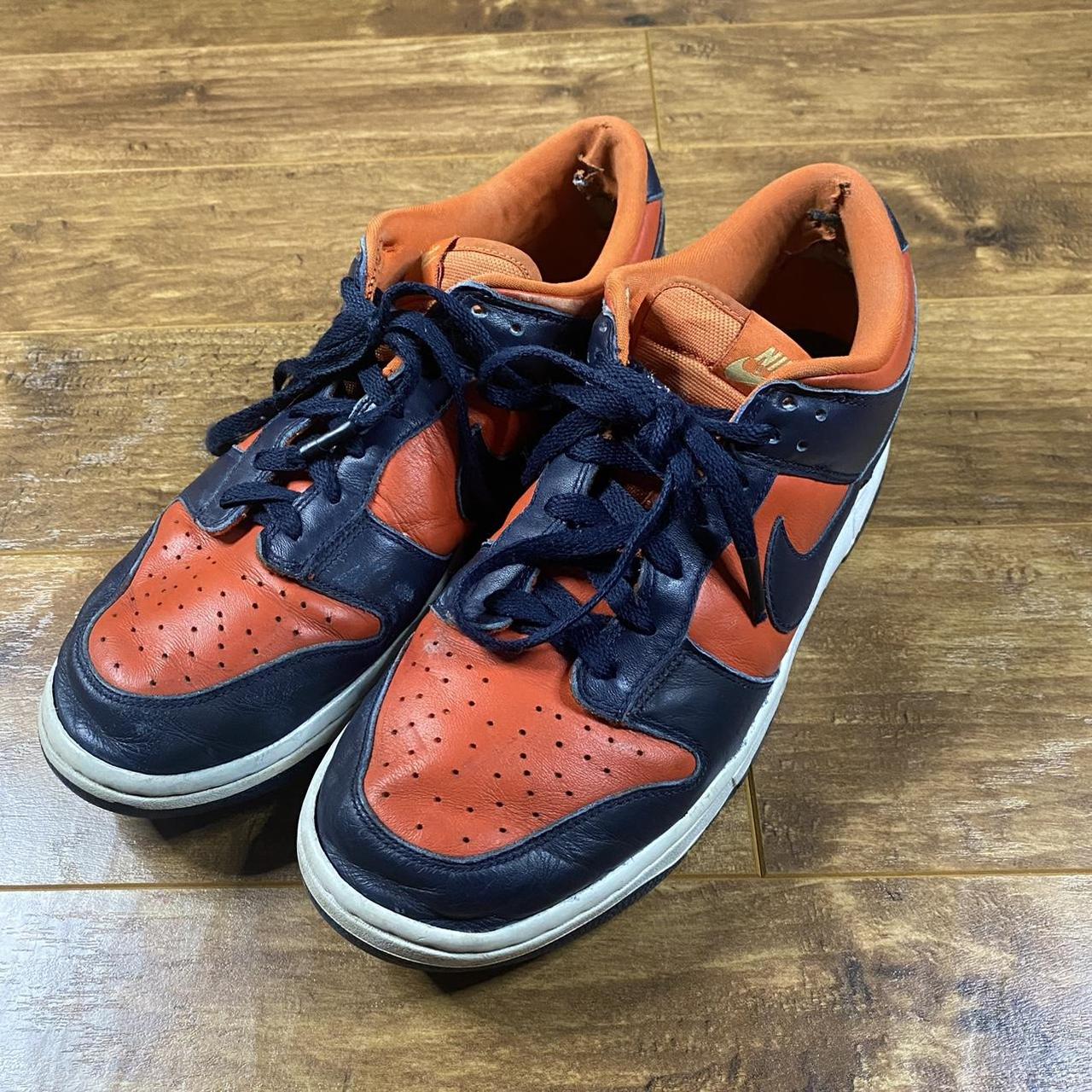 Nike Men's Orange and Navy Trainers | Depop