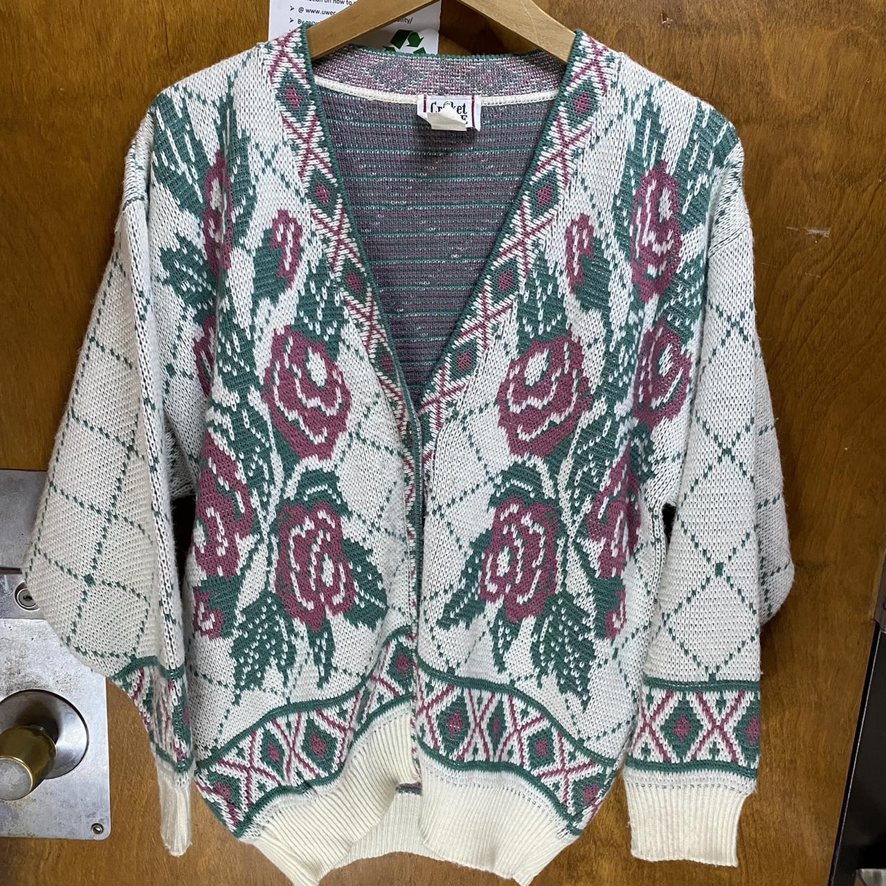 Vintage 1990s Cricket lane knit cardigan sweater. ... - Depop