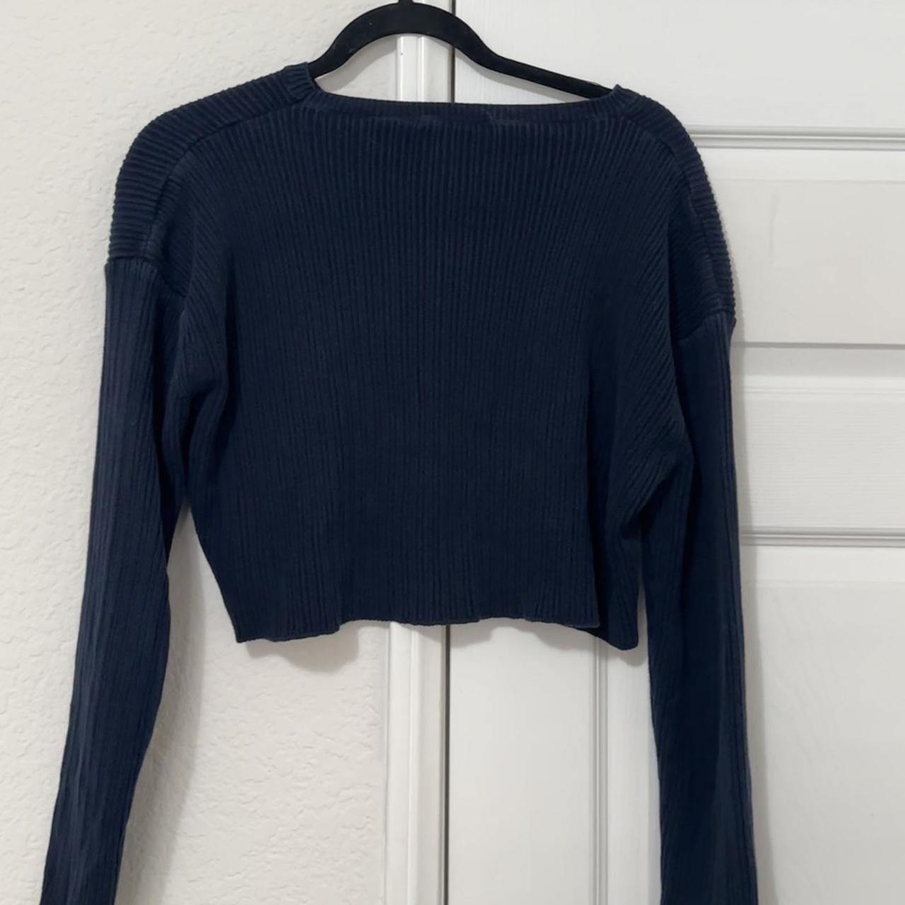 Navy blue cropped jumper best sale