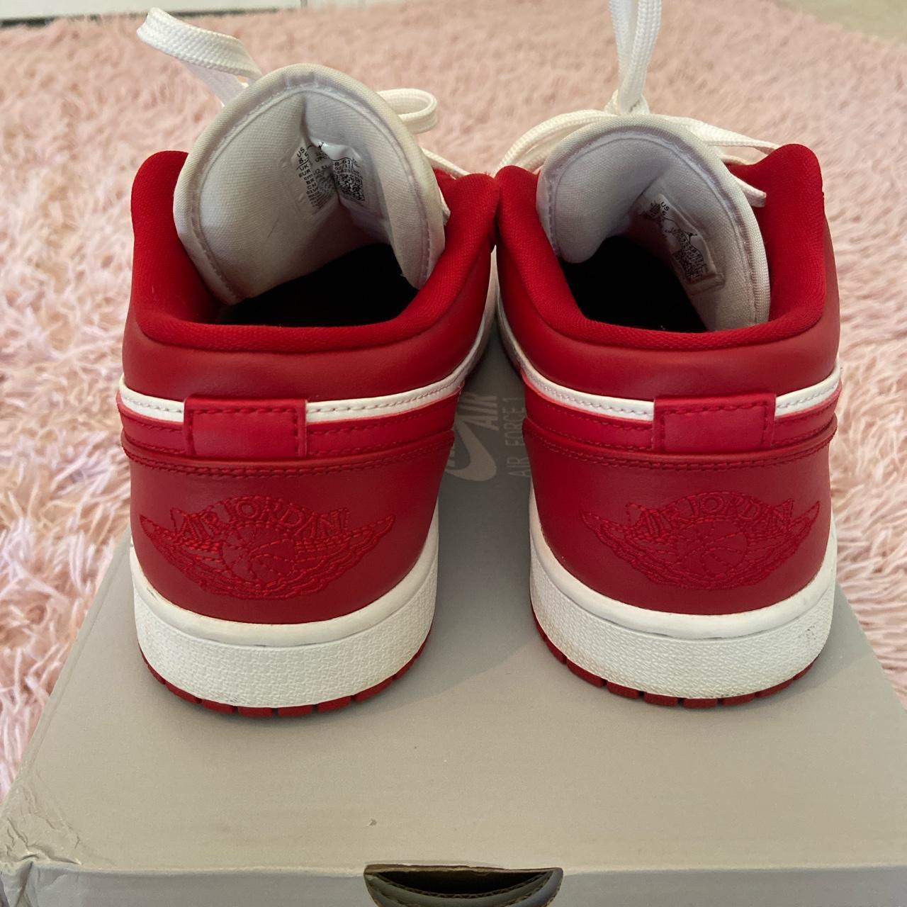 Jordan Men's Red and White Trainers | Depop