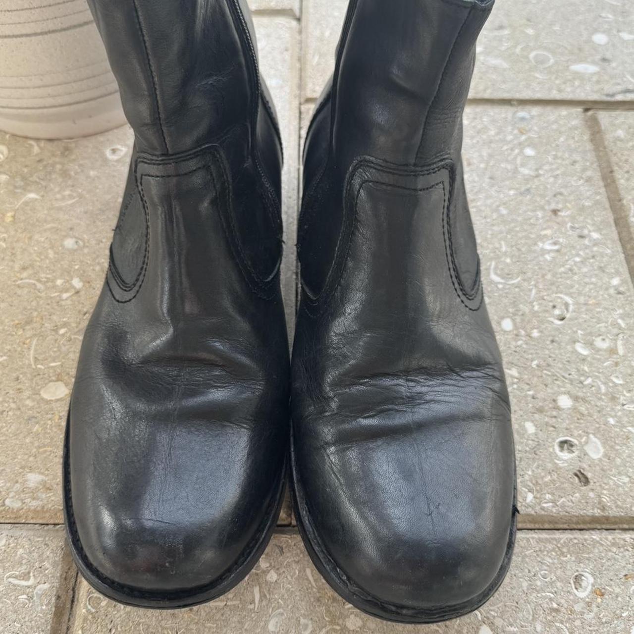 Vintage 80s 90s Biker Side Zip Ankle Boots *... - Depop