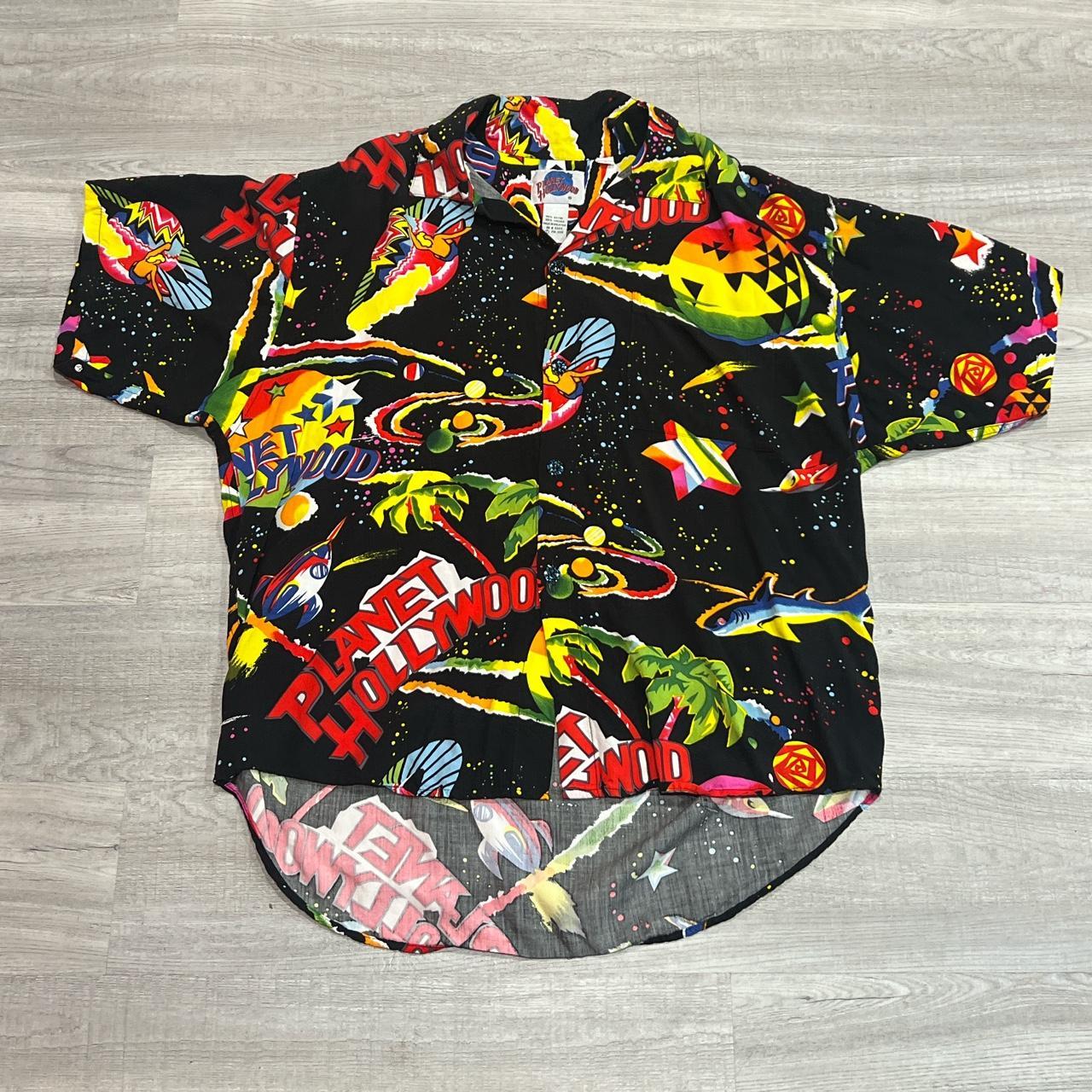 Vintage 1990s Planet Hollywood Hawaiian Button Up...