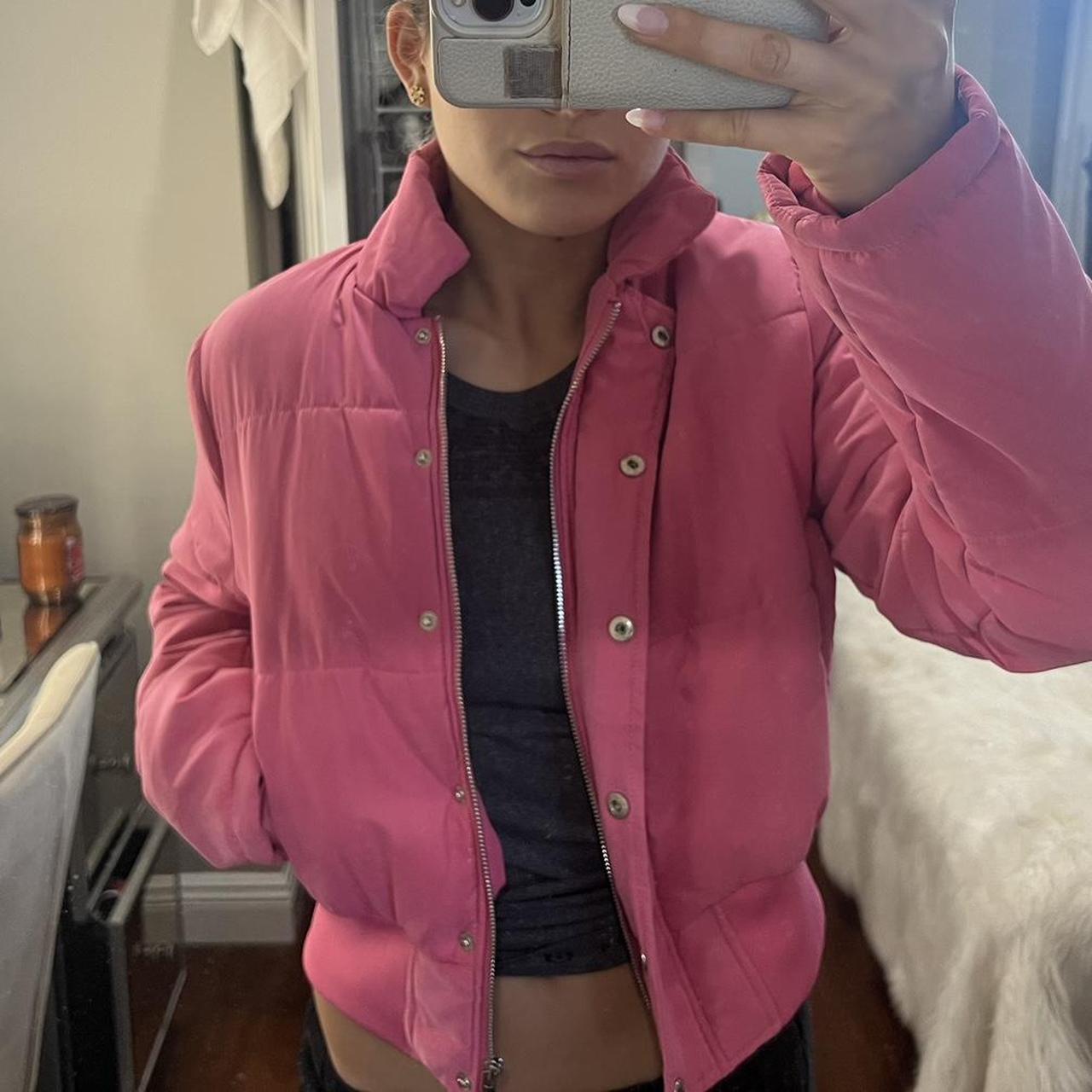 Pretty Little Thing Short Pink Puffer Jacket Size Depop