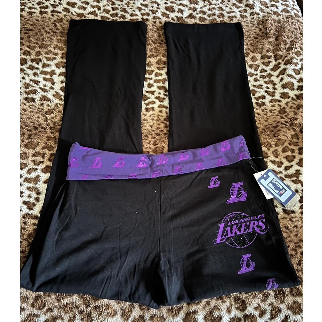 Vintage Deadstock Lakers Fold Over Yoga Pants. In - Depop