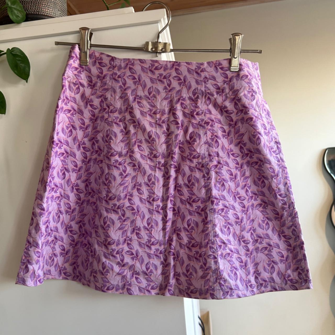 Vintage Purple check skirt. Best suited to a 6-8. - Depop