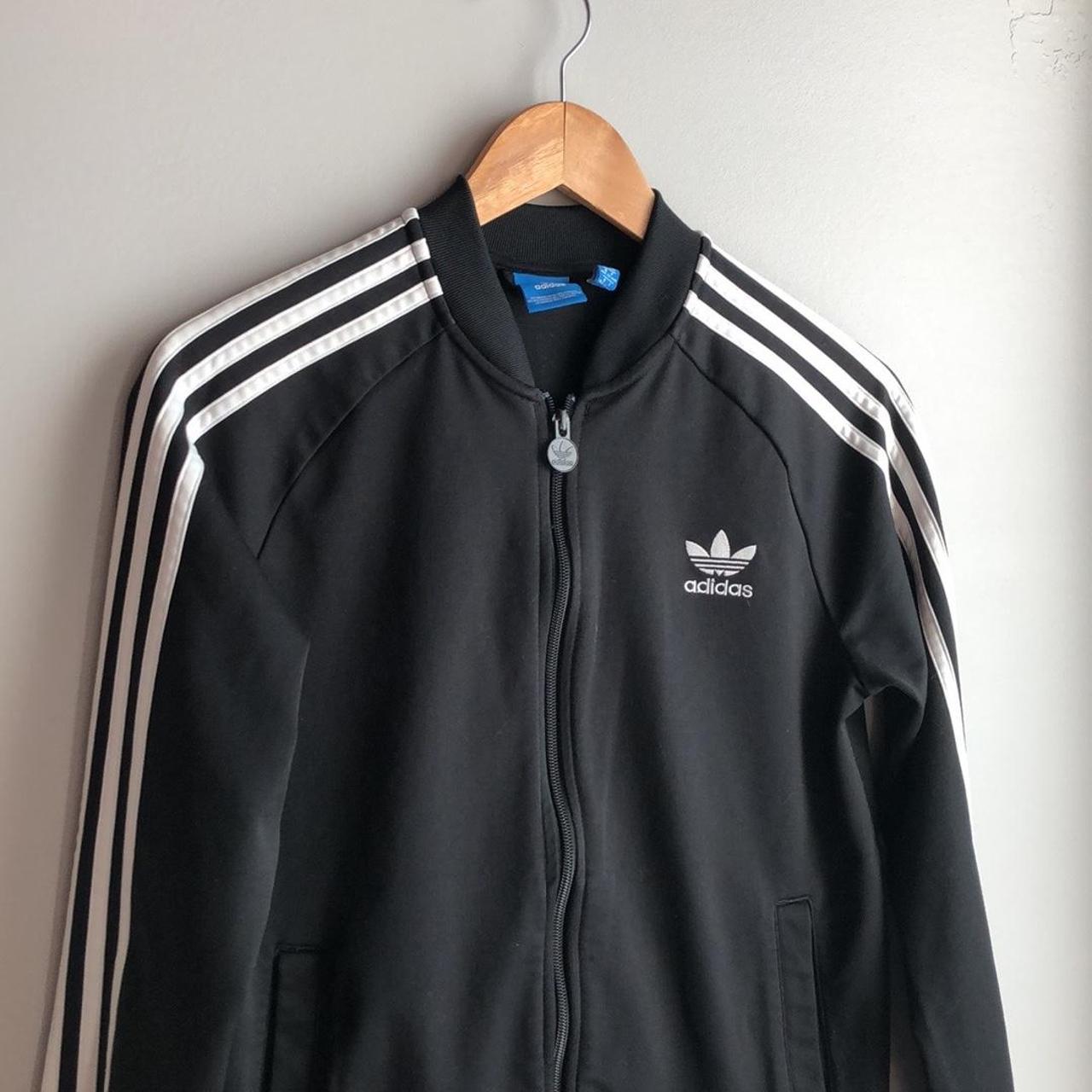 Kids Adidas Black Track Jacket Full Zip Lightweight... - Depop