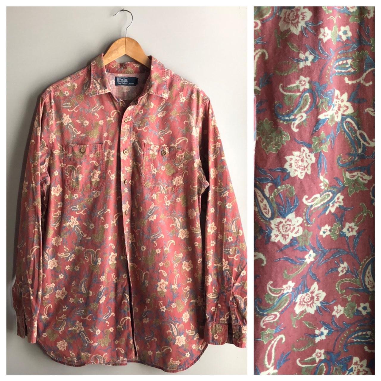 Polo Ralph Lauren Paisley Floral Patterned Cotton... - Depop