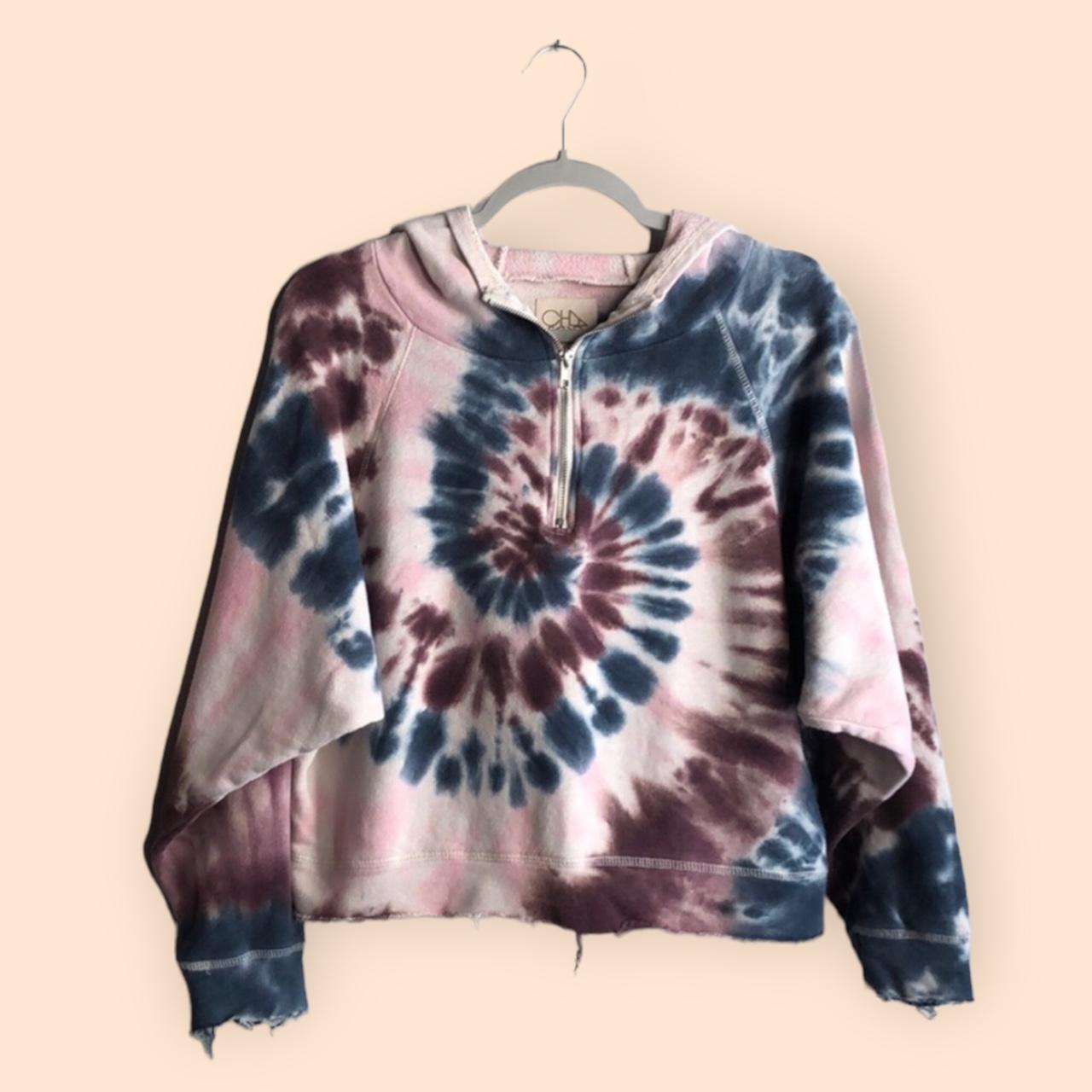 Chaser Womens Linen Cotton Batwing Hoodie Tie Dye Depop