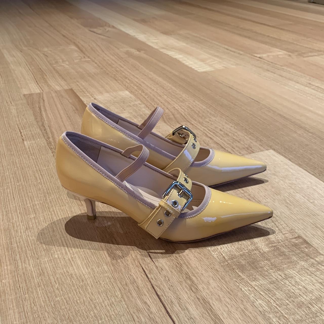 Authentic vintage Miu Miu kitten heels with buckle... - Depop