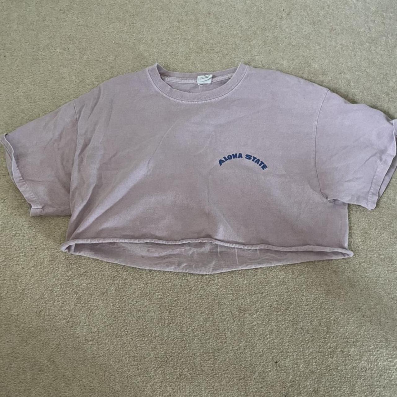 Urban Outfitters Women's Pink and Blue T-shirt | Depop