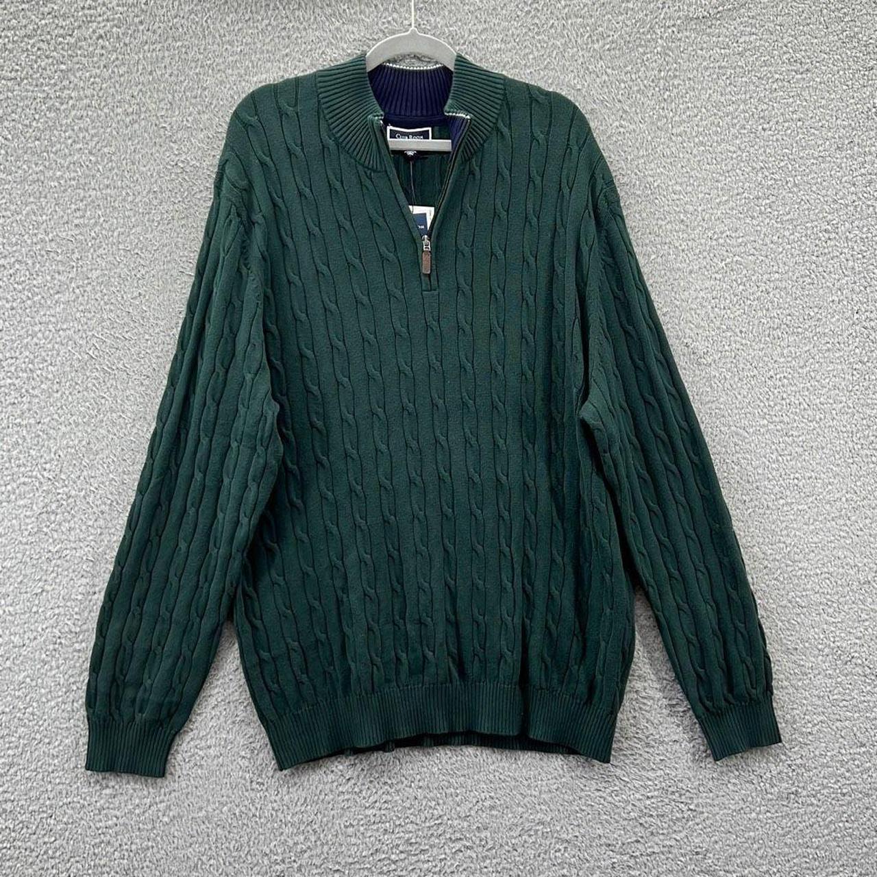 Cable Knit 1/4 Zip Dad Sweater Long Sleeve Pullover... - Depop