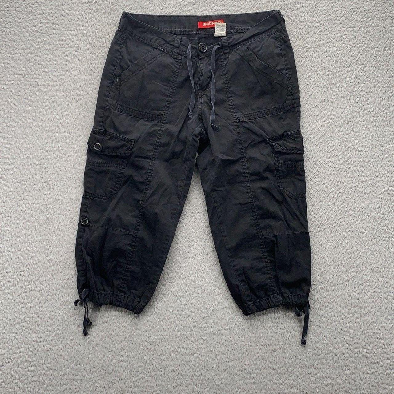 Y2k capri pants black utility pants Vintage 2000s - Depop