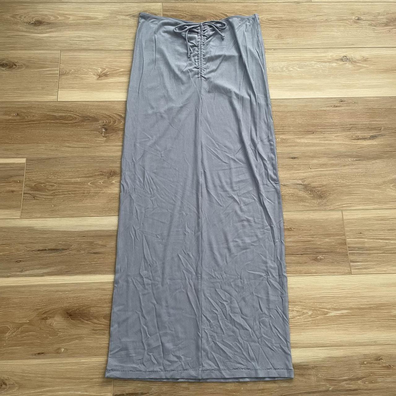 NWT Skims soft lounge RUCHED LONG SKIRT in Heather grey/gray womens size xs  RARE