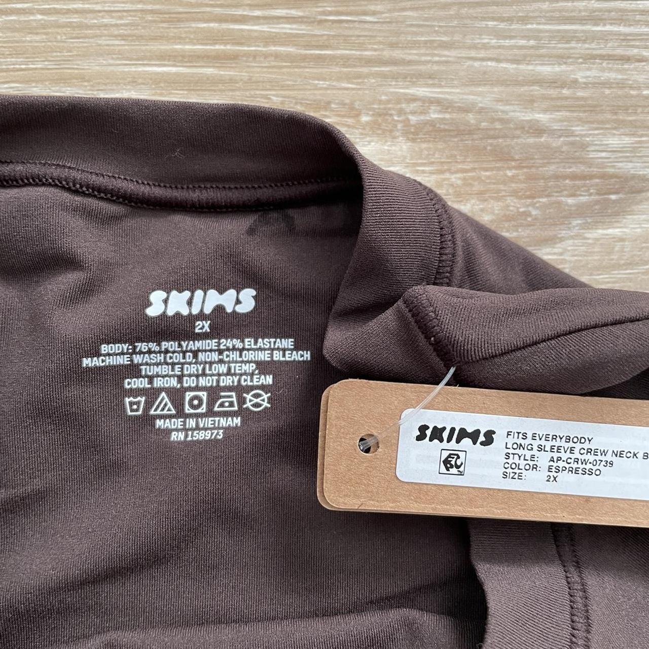 SKIMS Fits Everybody Long Sleeve Crew Neck Bodysuit - Depop
