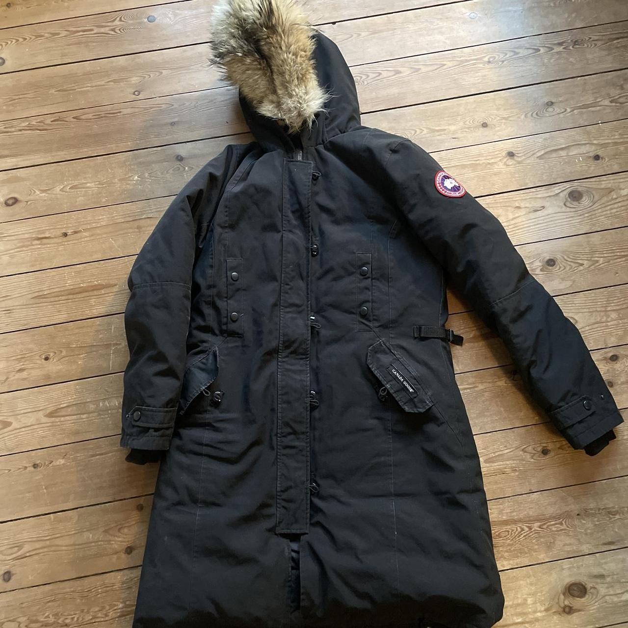 Canada goose kensington parka black outlet large