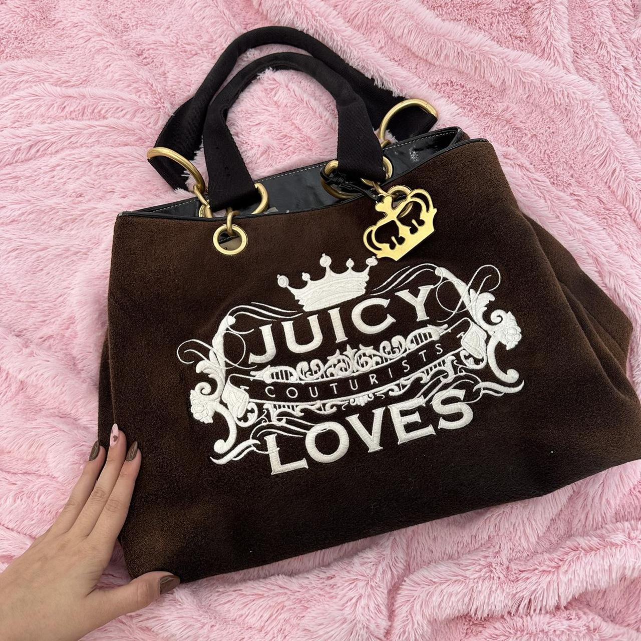 Juicy Couture Crown Heart Velour Velvet Black Hobo Bag W/Wallet | eBay