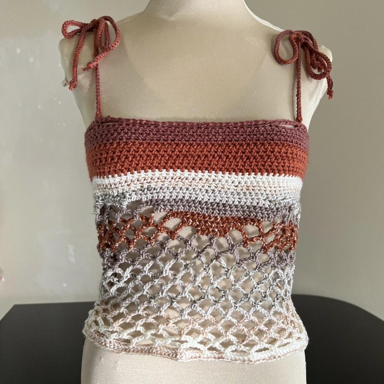 On sale Crochet Women's Multi color Crop Top Handmade