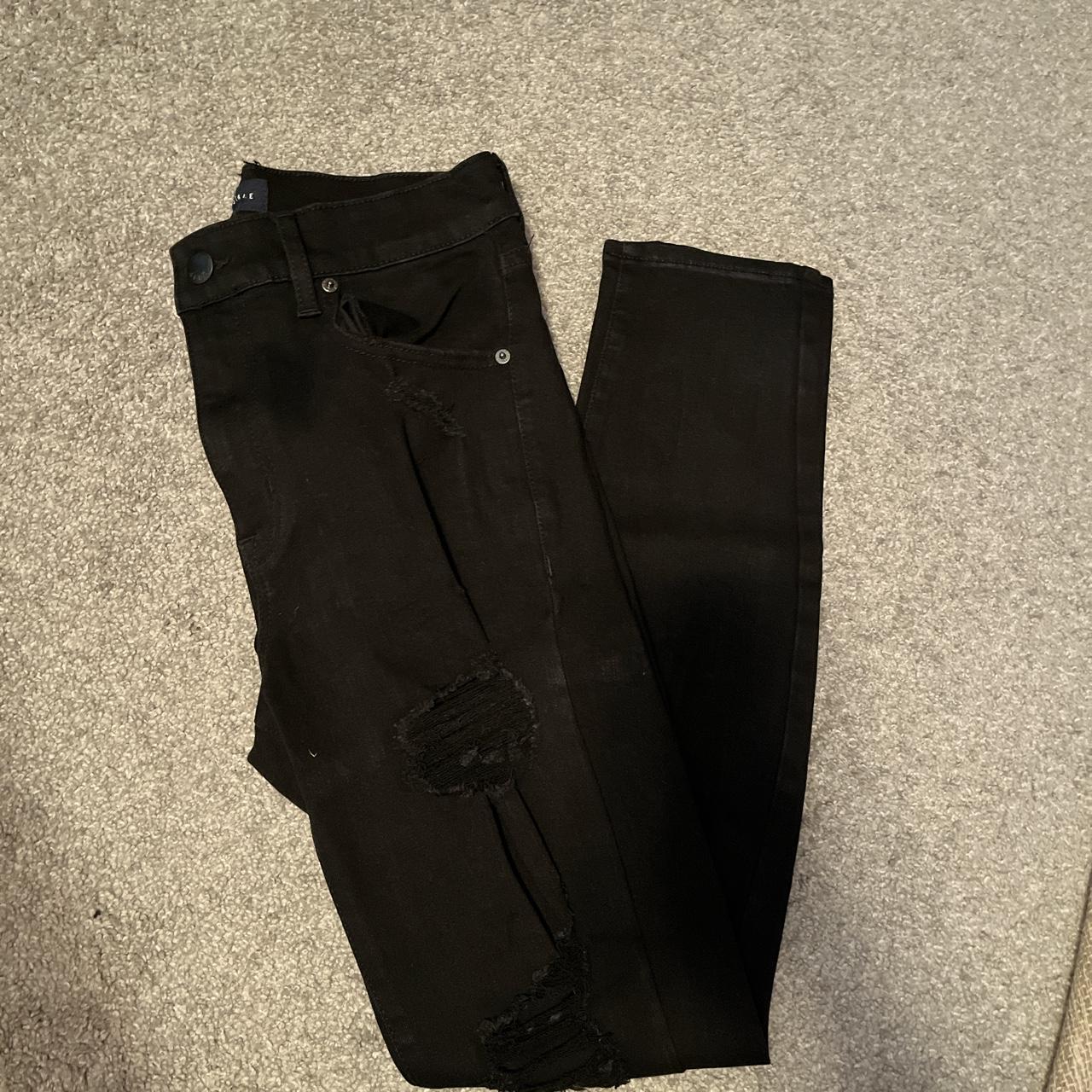 Aeropostale Black Ripped Skinny Jeans Size Reg Depop