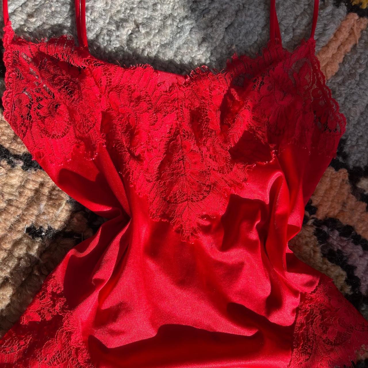 RED LACE BODYSUIT Vintage 90s red lace bodysuit,... Depop