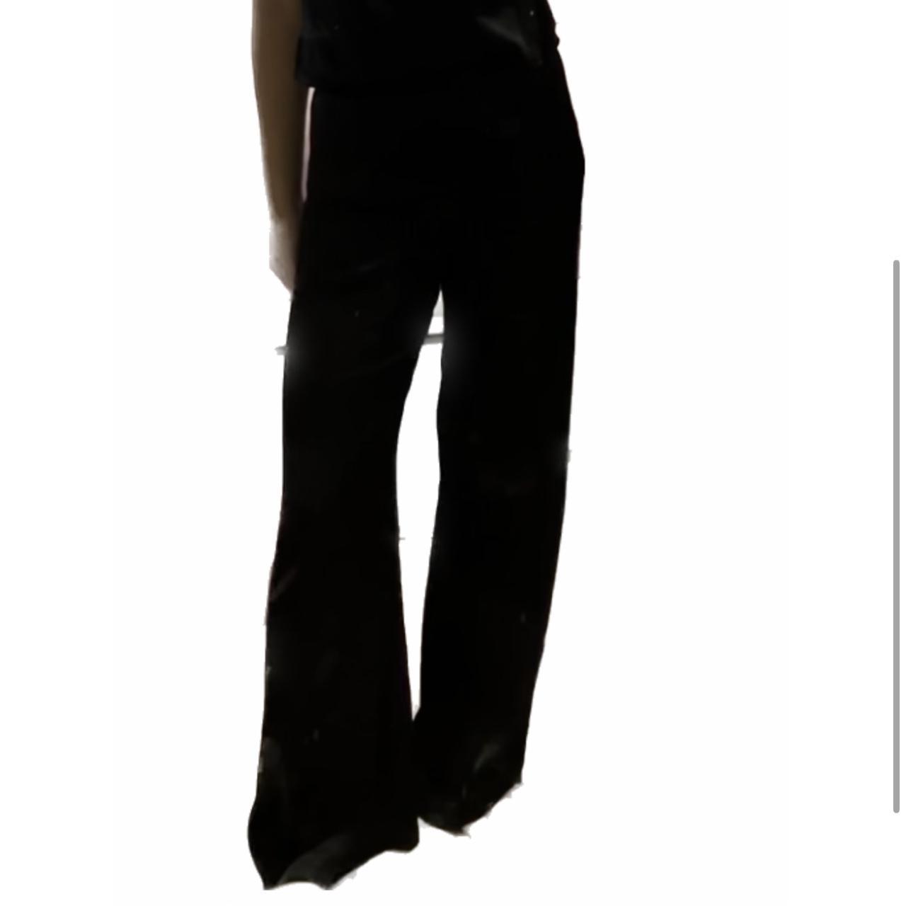 GLASSONS Wide Leg Satin Black Trouser Pants (Black).... Depop