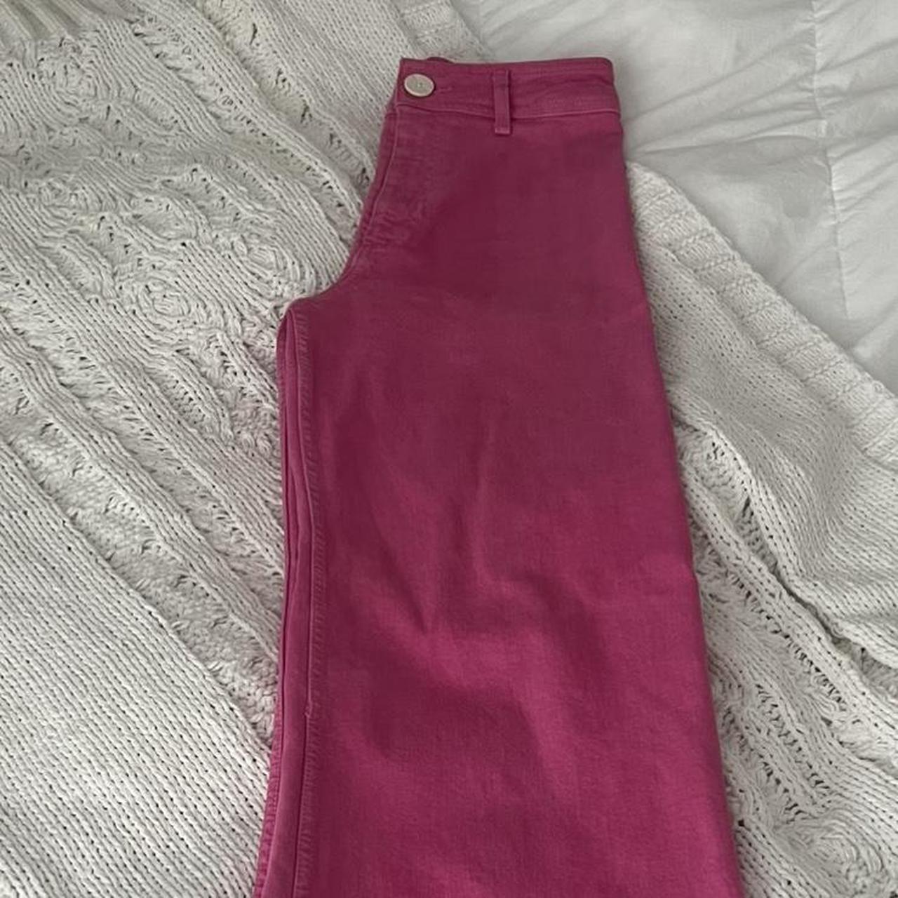 pink zara marine straight jeans. worn maybe twice... - Depop