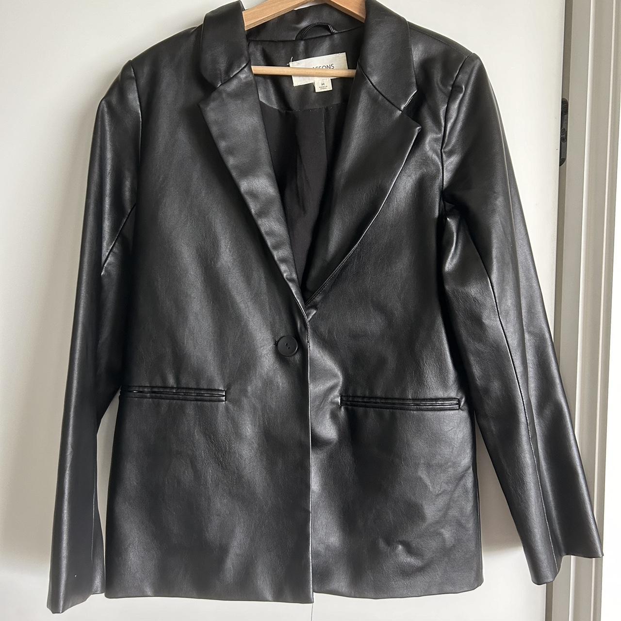 GLASSONS Leather Blazer // Black M Selling... Depop