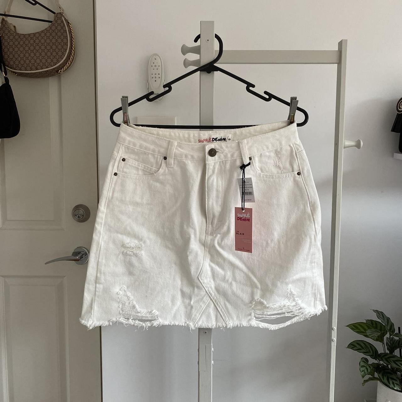 White denim 2025 skirt supre