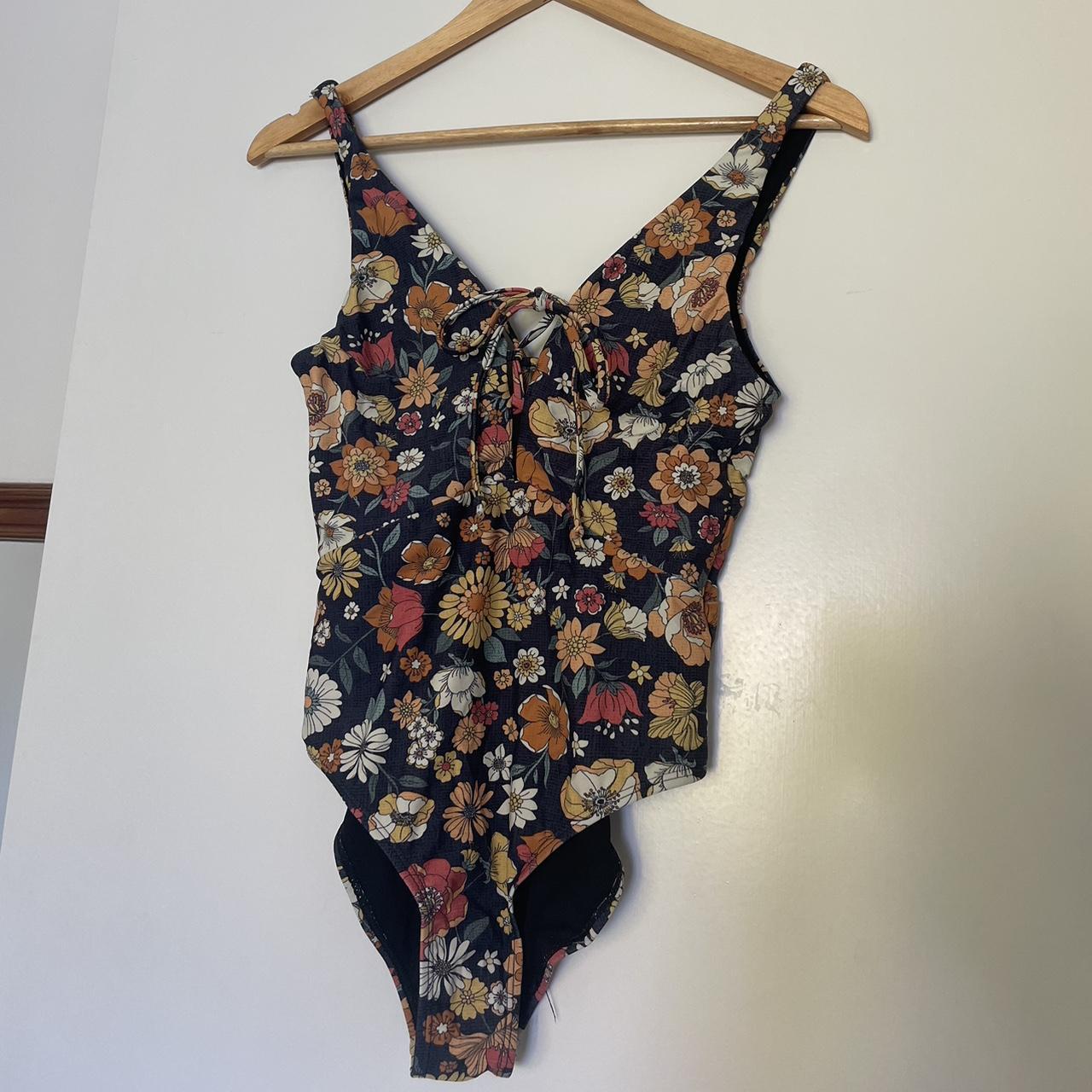 Ghanda Floral Tie Up One Piece Swimsuit - Sold out... - Depop