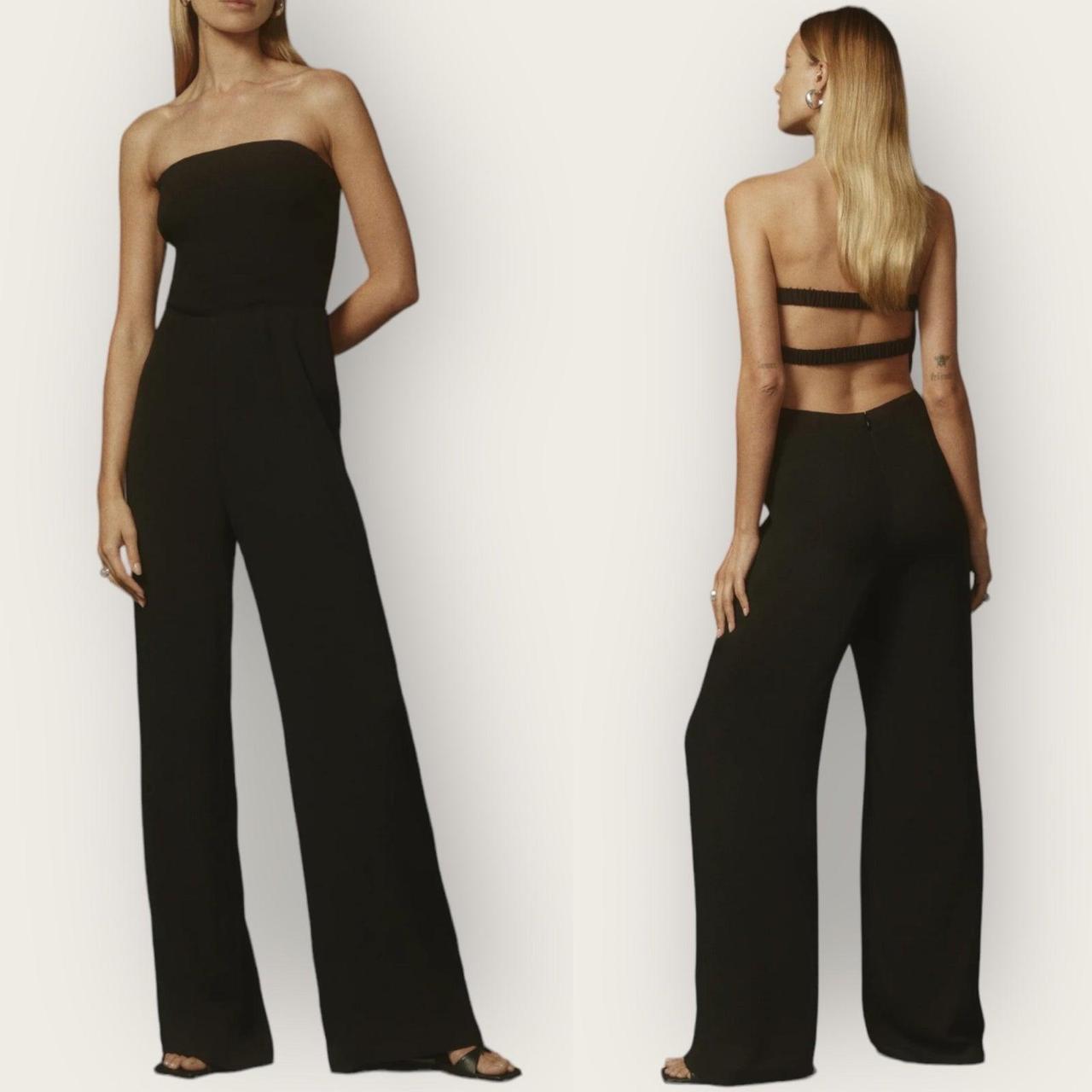 Reformation Women's Black Jumpsuit Depop