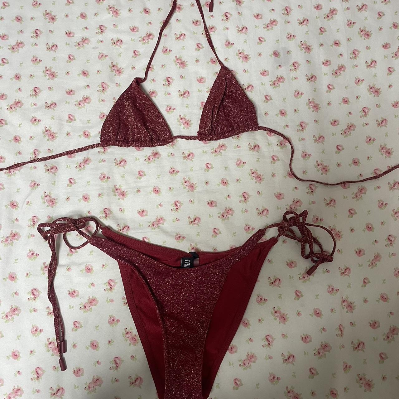TRIANGL VINCA- RUBY SPARKLE top is xs, bottoms are... - Depop