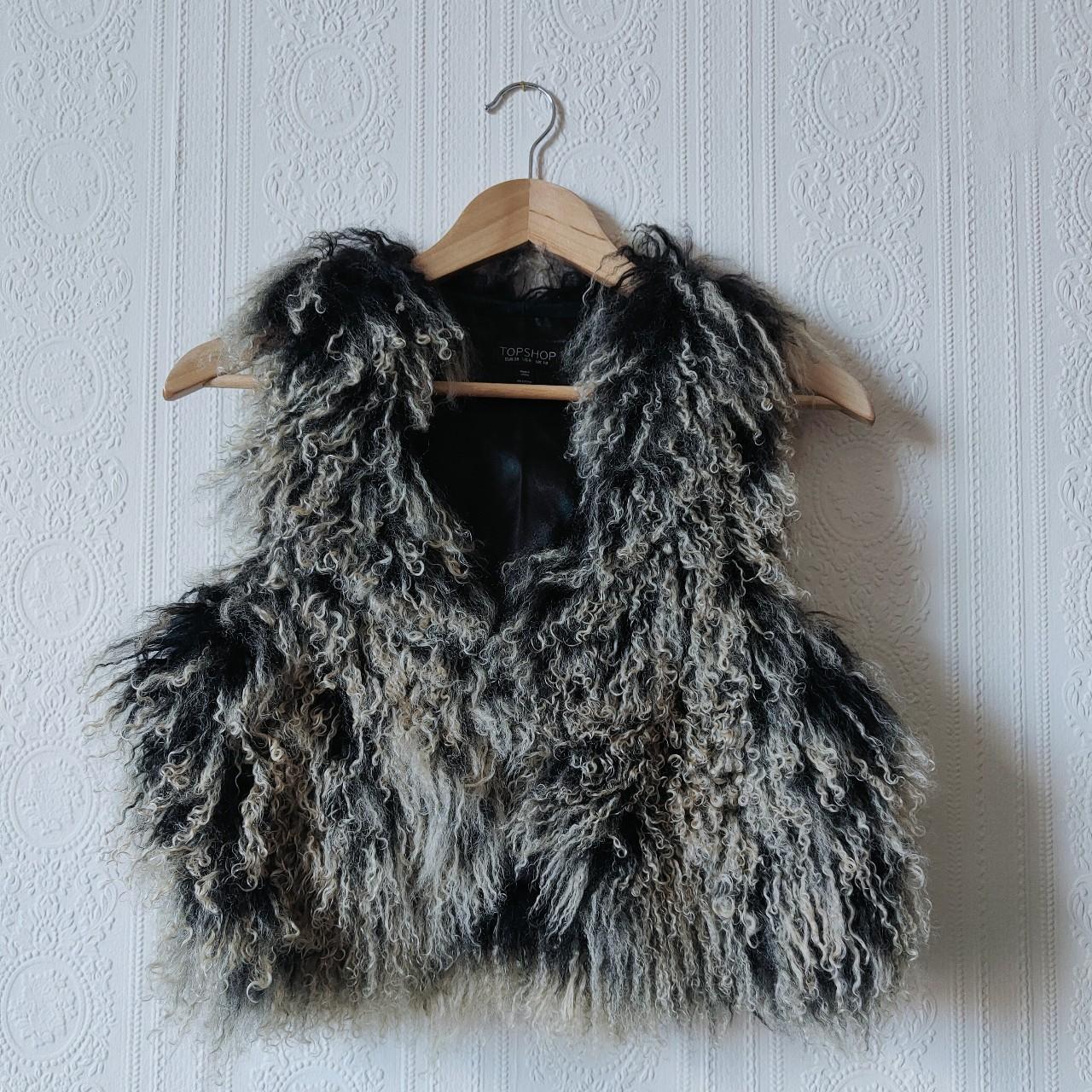 **on hold** Topshop Mongolian lambs wool gilet Wool... - Depop